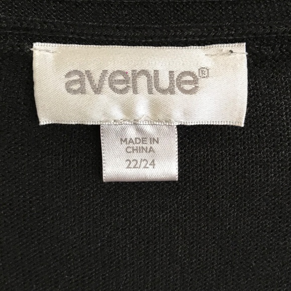 AVENUE Open Front Cascading Cardigan Black Women’s Size 22 24 - Picture 6 of 16